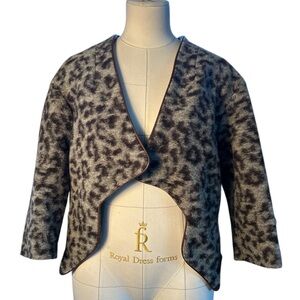Thakoon Addition wool leopard crop jacket
